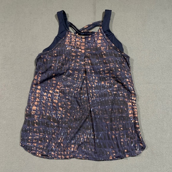 Jockey Women's Tank Top Blue Brown Abstract Print Athletic Activewear Size L - Picture 1 of 6